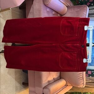 Maeve Anthropologie red velvet pants - sz 32 like new, barely worn.